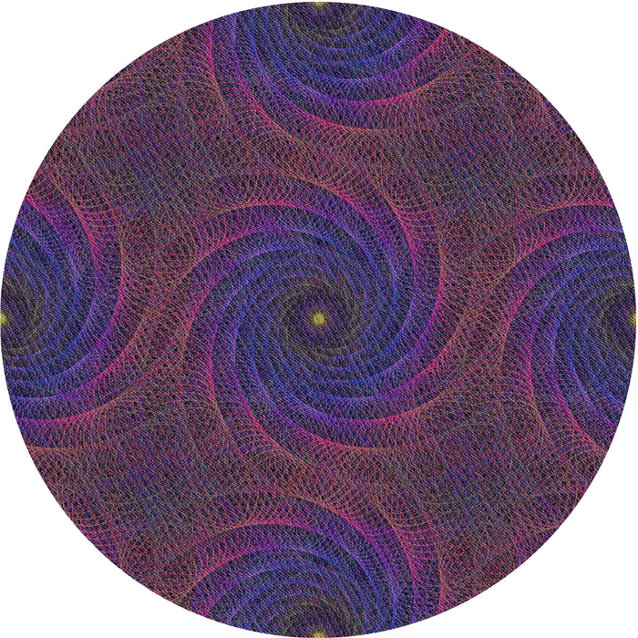 Round Patterned Dark Purple Novelty Rug, pat2396