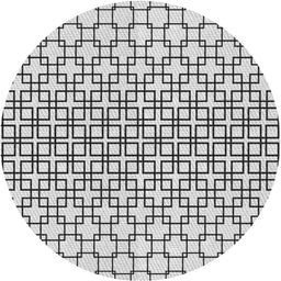 Round Patterned Ash Gray Novelty Rug, pat2399