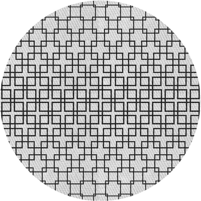 Round Patterned Ash Gray Novelty Rug, pat2399