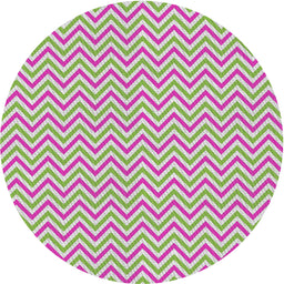 Round Machine Washable Transitional Green Rug, wshpat23