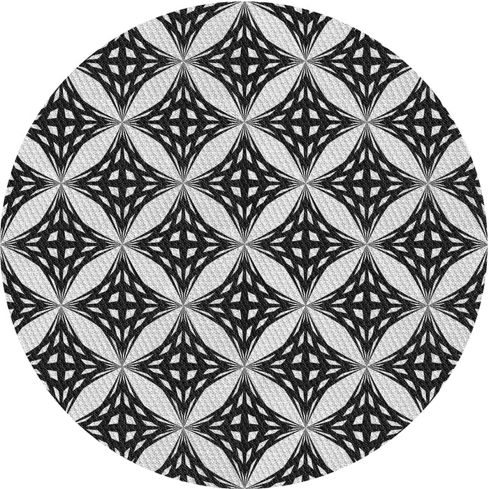 Round Machine Washable Transitional Light Gray Rug, wshpat2404