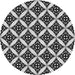 Round Patterned Light Gray Novelty Rug, pat2404