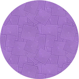 Round Patterned Blue Violet Purple Novelty Rug, pat2407