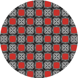 Round Patterned Dark Gray Novelty Rug, pat2409