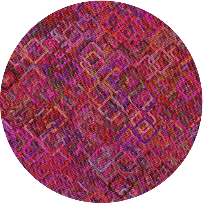 Round Patterned Pink Novelty Rug, pat2411