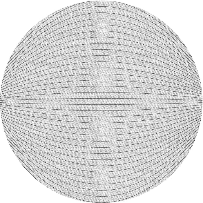 Round Machine Washable Transitional White Smoke Rug, wshpat2413