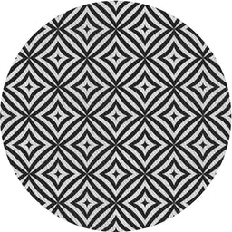 Round Patterned Gray Novelty Rug, pat2415