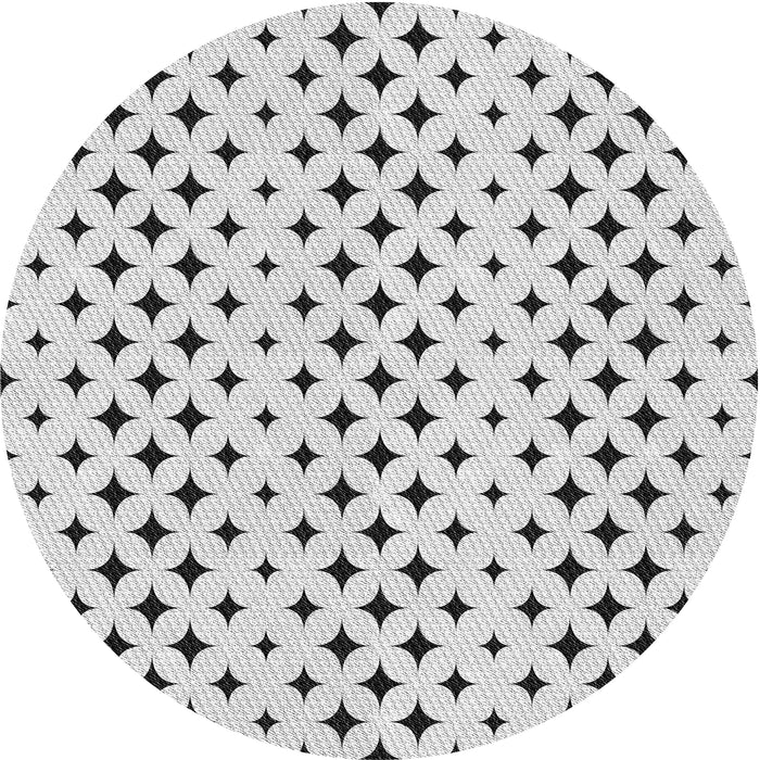 Round Machine Washable Transitional White Smoke Rug, wshpat2416