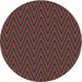 Round Patterned Red Novelty Rug, pat2418