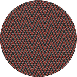 Round Machine Washable Transitional Red Rug, wshpat2418