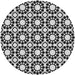 Round Patterned Charcoal Black Novelty Rug, pat2419