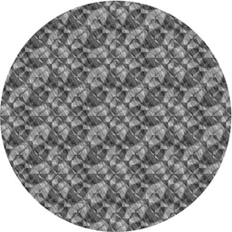 Round Machine Washable Transitional Dark Gray Rug, wshpat2420