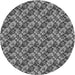 Round Machine Washable Transitional Dark Gray Rug, wshpat2420