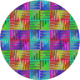 Round Patterned Green Modern Rug, pat2421