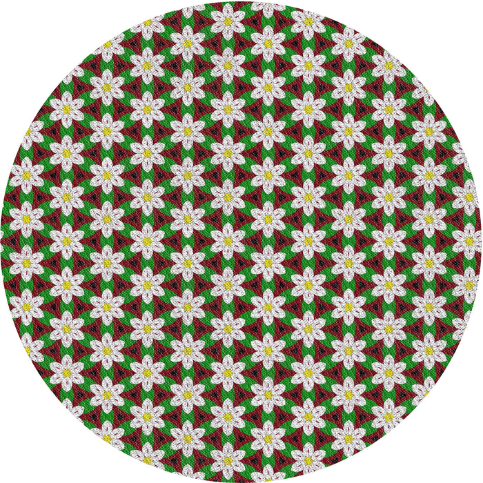 Round Patterned Light Green Novelty Rug, pat2425