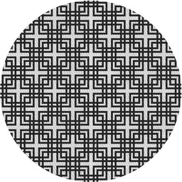 Round Patterned Gray Novelty Rug, pat2426