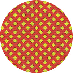 Round Patterned Yellow Novelty Rug, pat2429