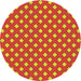 Round Patterned Yellow Novelty Rug, pat2429