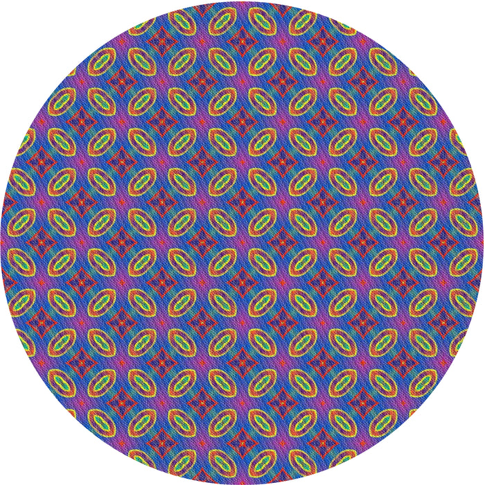 Round Patterned Light Slate Gray Novelty Rug, pat2431