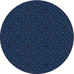 Round Patterned Blue Novelty Rug, pat2434