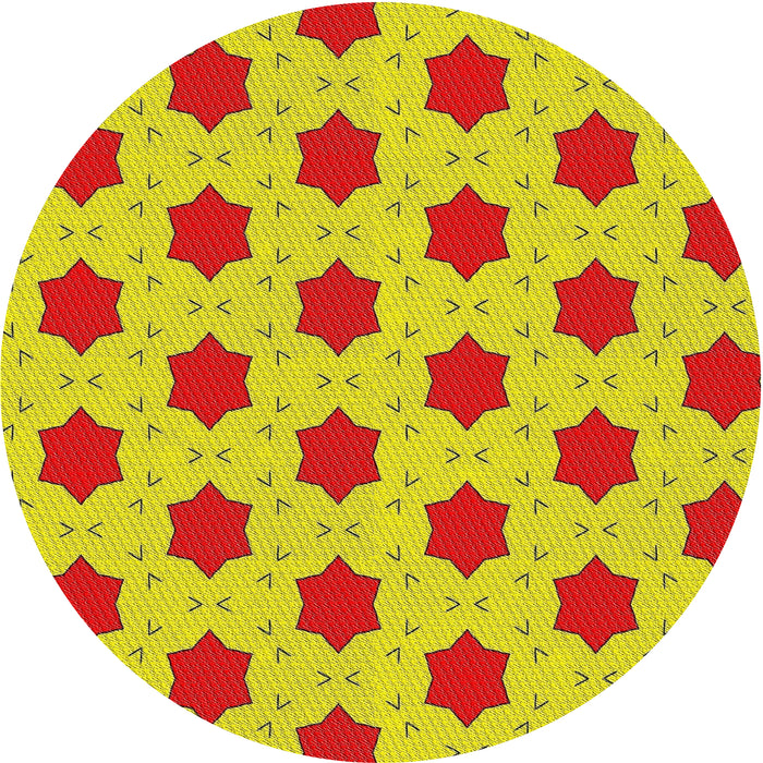 Round Patterned Mahogany Brown Novelty Rug, pat2436