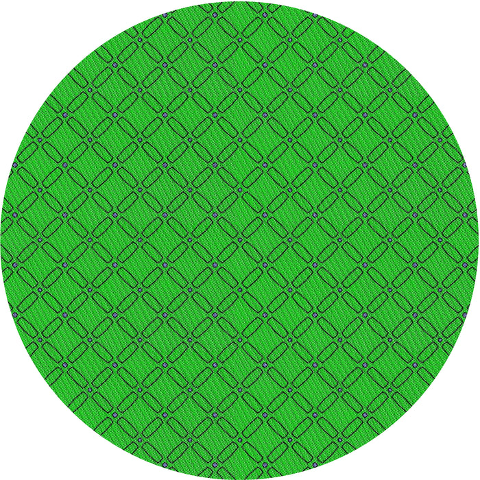Round Machine Washable Transitional Lime Green Rug, wshpat2438