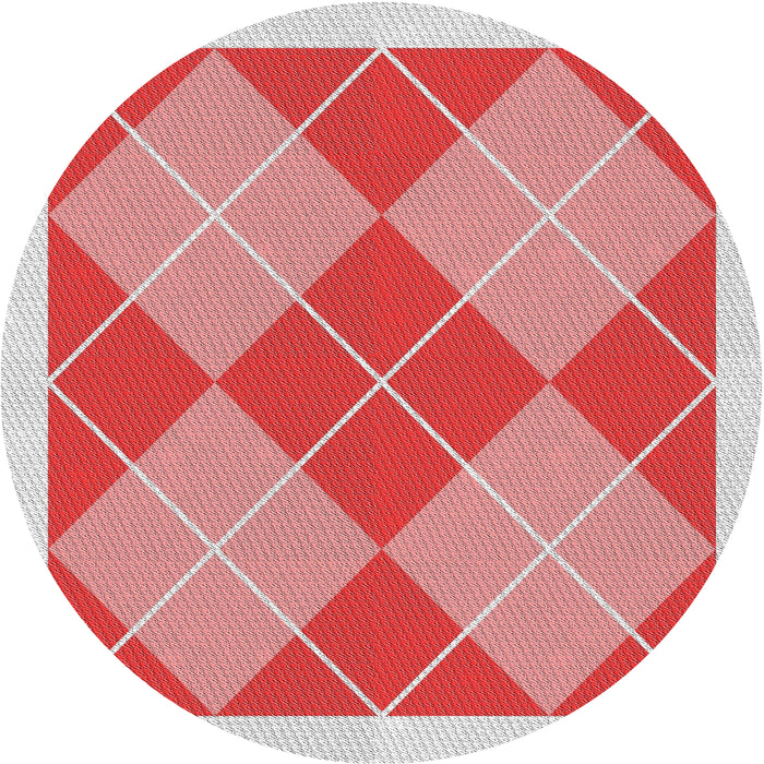 Round Patterned Rose Pink Novelty Rug, pat243