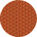 Round Patterned Neon Orange Novelty Rug, pat2440