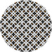 Round Patterned Platinum Gray Novelty Rug, pat2442