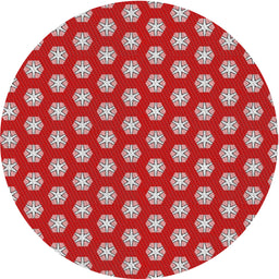 Round Patterned Light Coral Pink Novelty Rug, pat2443