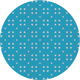 Round Machine Washable Transitional Bright Turquoise Blue Rug, wshpat2445