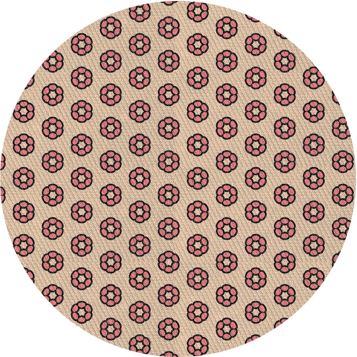 Round Patterned Chestnut Brown Novelty Rug, pat2446