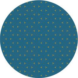 Round Machine Washable Transitional Blue Rug, wshpat2449