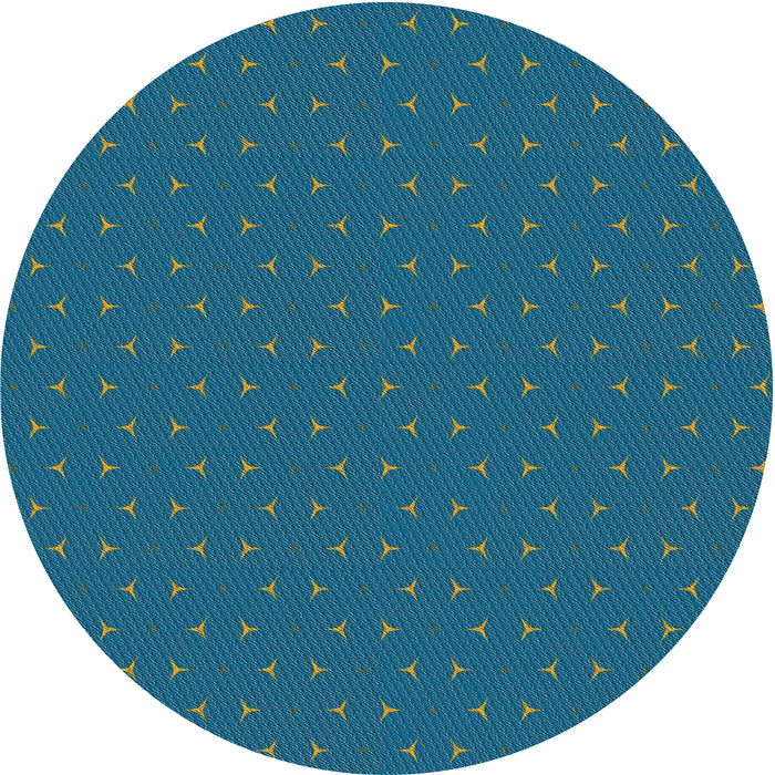 Round Machine Washable Transitional Blue Rug, wshpat2449