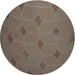 Round Machine Washable Transitional Dark Brown Rug, wshpat244