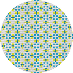 Round Patterned Light Rose Green Novelty Rug, pat2450