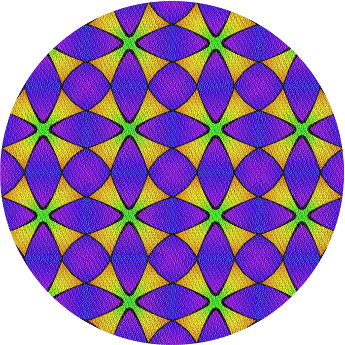 Round Machine Washable Transitional Dark Almond Brown Rug, wshpat2453