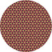 Round Patterned Deep Red Novelty Rug, pat2454