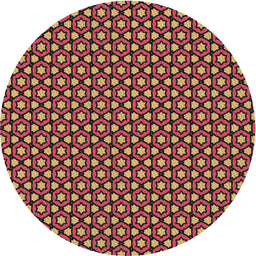 Round Machine Washable Transitional Deep Red Rug, wshpat2454
