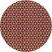 Round Machine Washable Transitional Deep Red Rug, wshpat2454