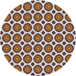 Round Patterned Desert Sand Beige Novelty Rug, pat2457