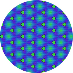 Round Patterned Dark Turquoise Green Novelty Rug, pat2459