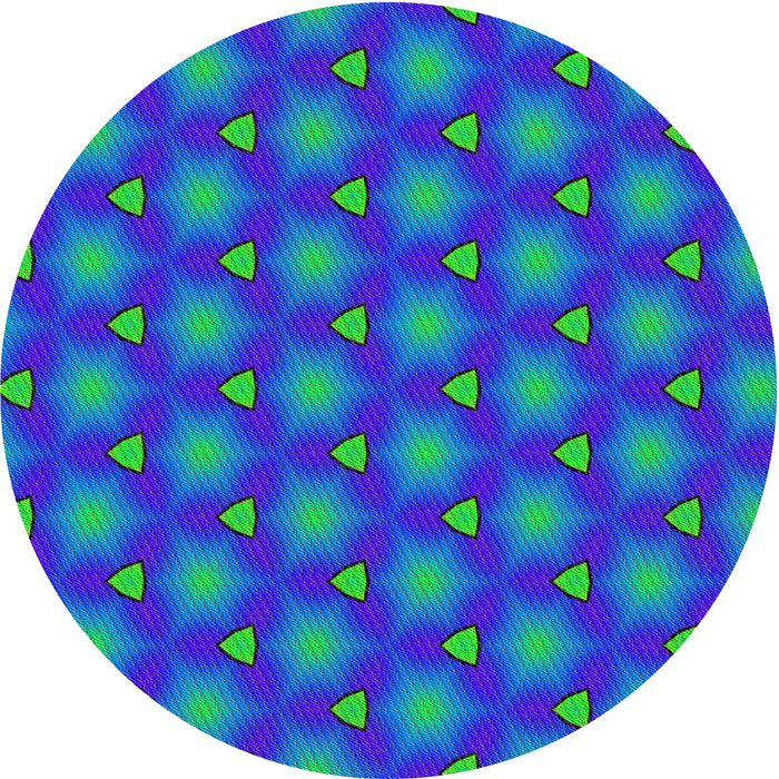 Round Machine Washable Transitional DarkTurquoise Green Rug, wshpat2459