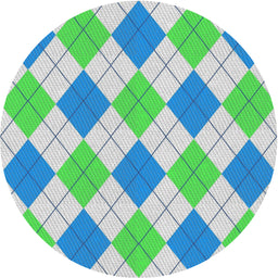 Round Patterned Pale Green Novelty Rug, pat245