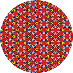 Round Machine Washable Transitional Red Rug, wshpat2460