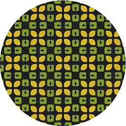 Round Patterned Mid Gray Novelty Rug, pat2461