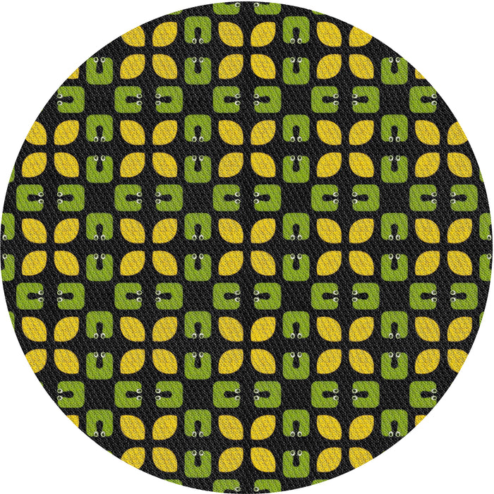 Round Patterned Mid Gray Novelty Rug, pat2461