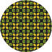 Round Patterned Mid Gray Novelty Rug, pat2461