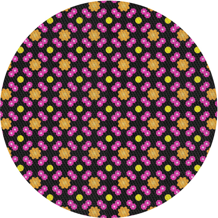 Round Patterned Dark Purple Novelty Rug, pat2462