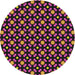 Round Machine Washable Transitional Dark Purple Rug, wshpat2462